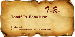 Tamás Romulusz névjegykártya